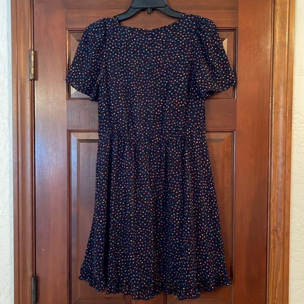 Madewell dot ruffle dress navy size 00 - Picture 7 of 7